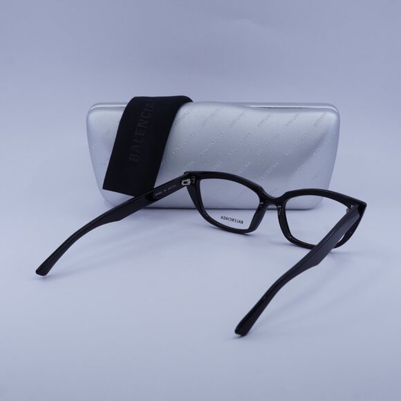 Balenciaga BB0063O 001 Eyeglasses Black 52mm Cat Eye Frame - Picture 10 of 10